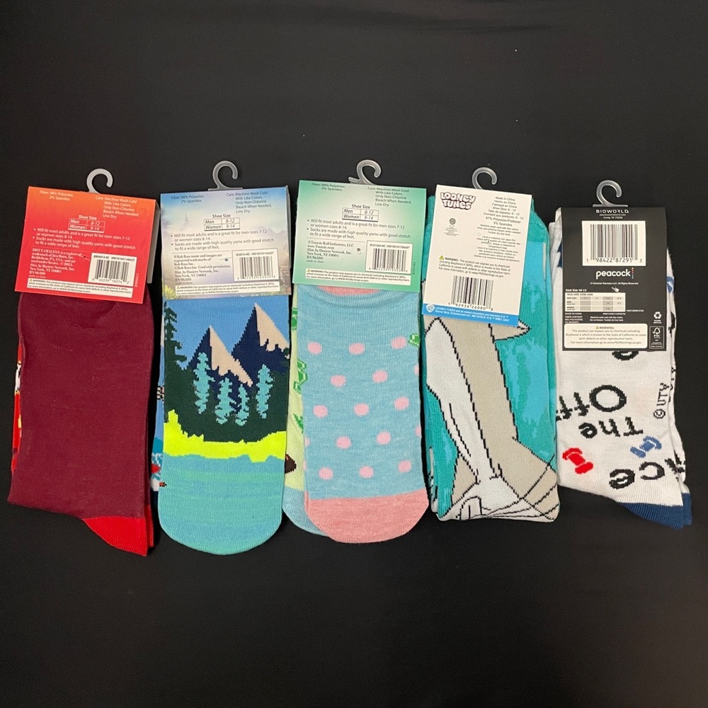 ~ L@@K~ Lot 15x Novelty Crew Sock Size 6-12 - Picture 3 of 7